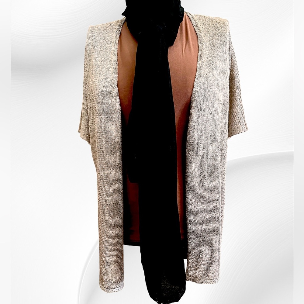 INC Silver Sparkle Short Sleeve Cardigan